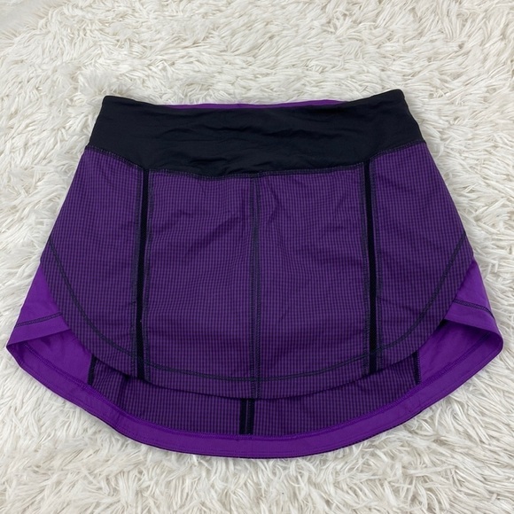 lululemon athletica Pants - Lululemon Full Stride Skirt (Tall) Eighth Gingham Tender Violet Black / Black